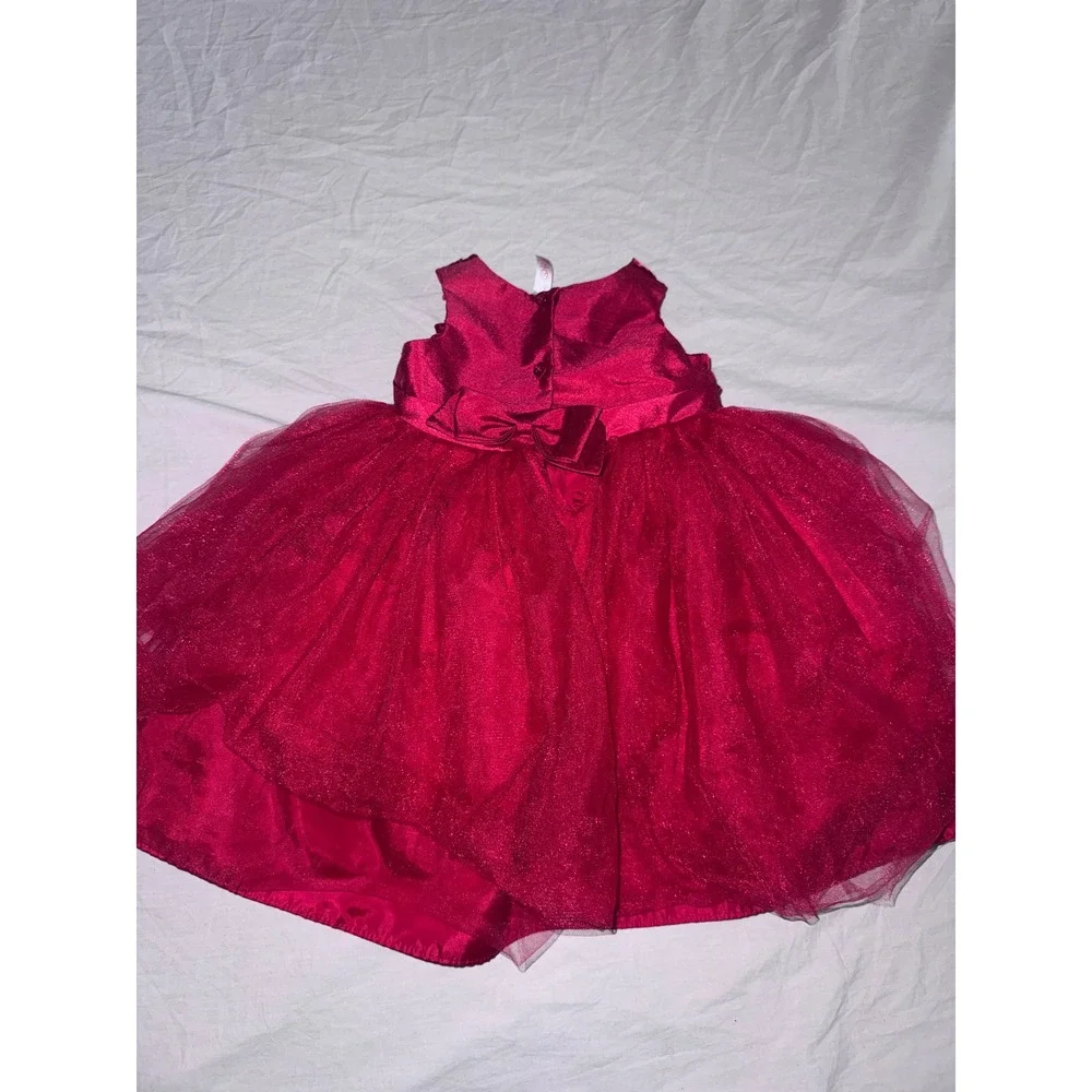 Cherokee Toddler‎ Girl Red Rosette Glitter Tulle Party Dress 2T Holiday Special